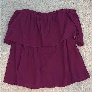 Off the shoulder pink/ purple top